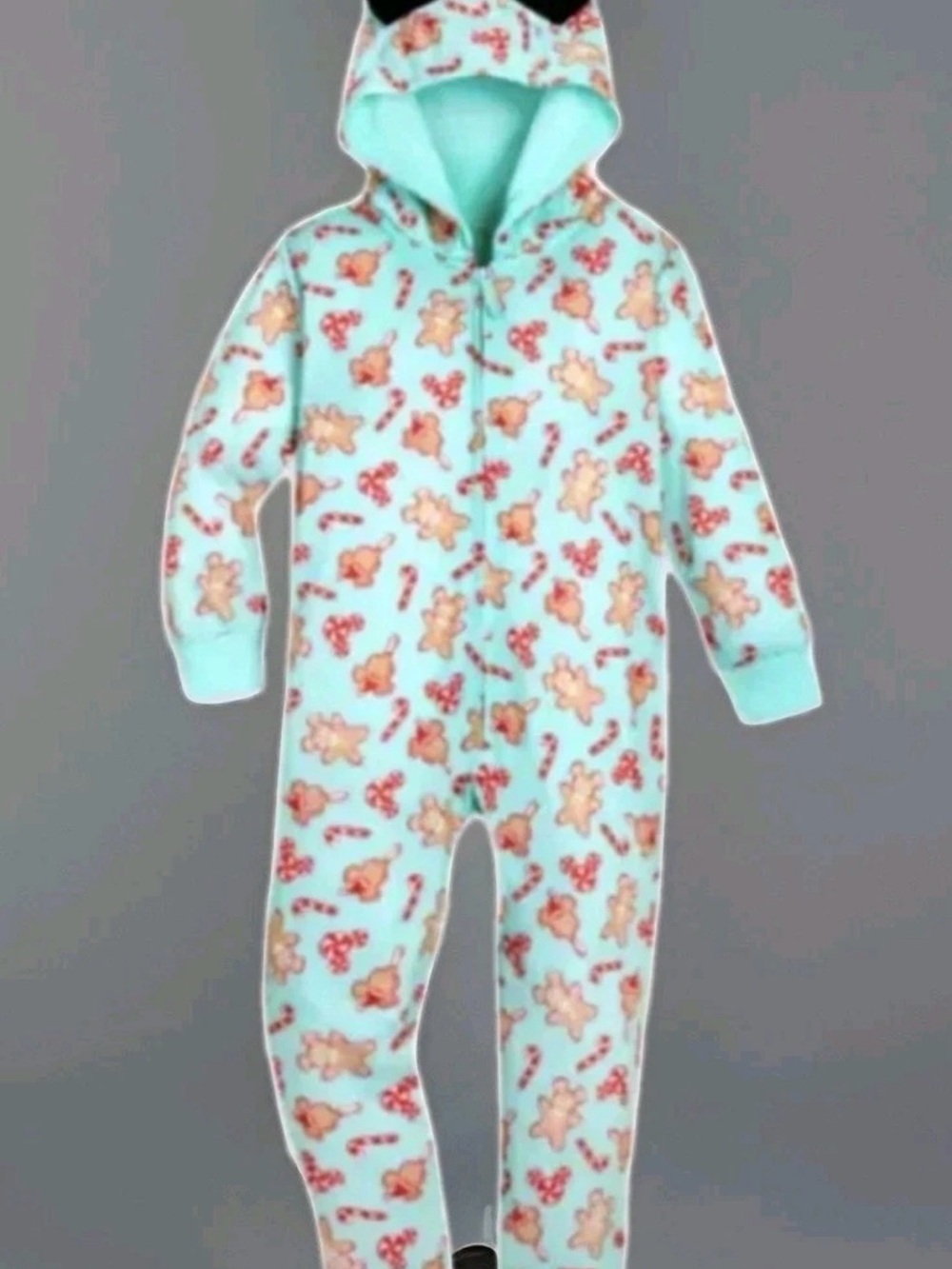 Disney Mint Gingerbread & Candy Cane Hooded One-Piece